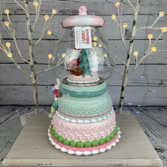 🍭 Peppermint Square Pastel Light-Up Musical Gumball Machine Christmas Decor - Picture 4 of 7